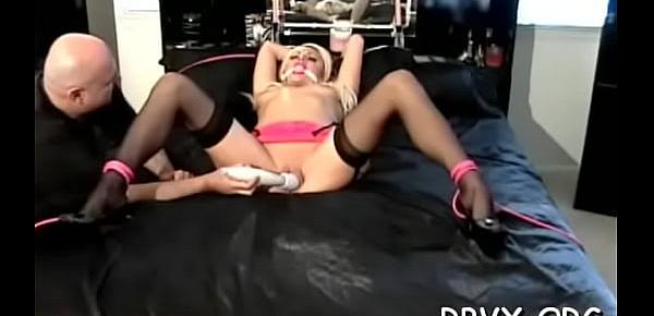  Stupendous diva is fucking huge sex-toy on her chair